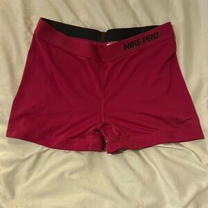 Nike pro spandex shorts pink large